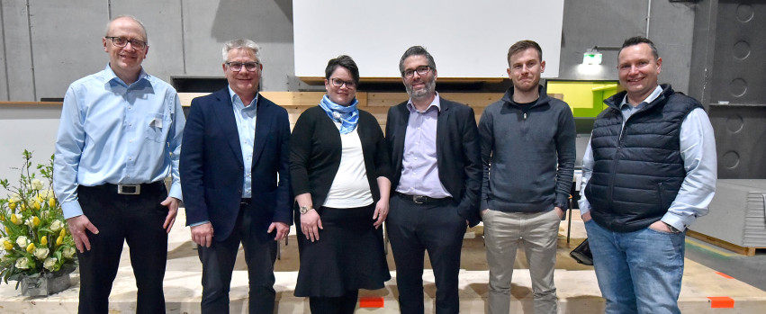 Der Verein Gewerbe Region Frick-Laufenburg (Geref) setzt sich in vielen Bereichen für seine Mitglieder ein. Dem Vorstand gehören Michael Schmid (von links), Patrick Uebelmann, Präsidentin Denise Schmid, Michael Dörr, Colin Herzog, Christian Käser und Christoph Erne (er fehlt auf dem Bild) an.